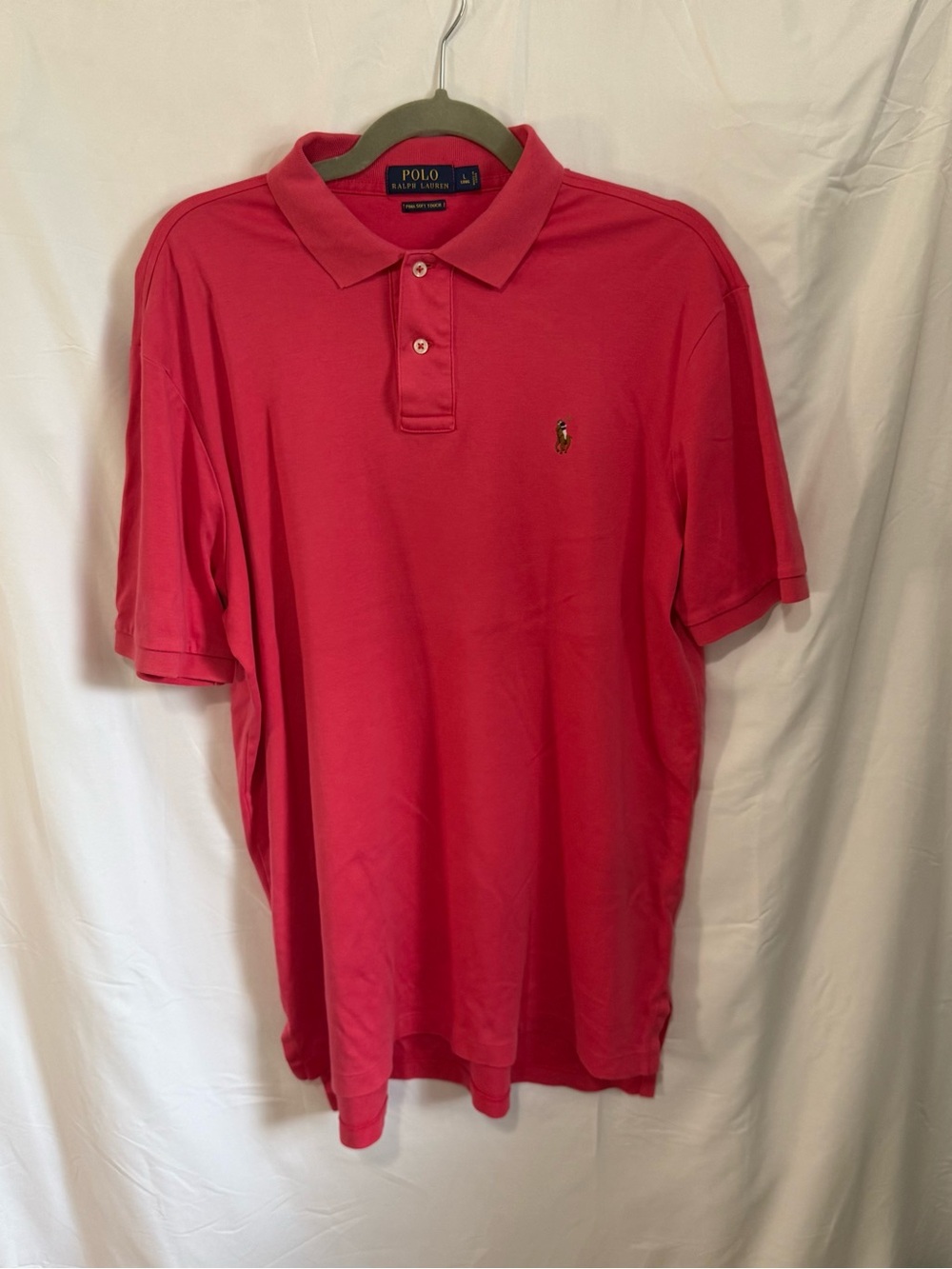 Ralph Lauren Men’s Polo in Bright Coral Red Size L